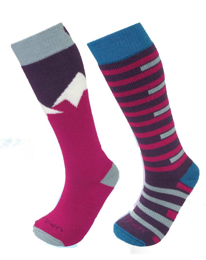 kids pink ski socks