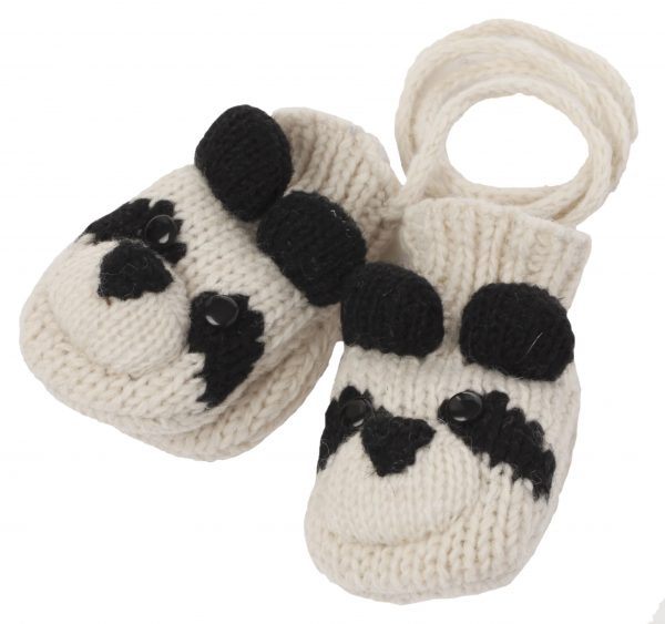 cute panda knitted mittens