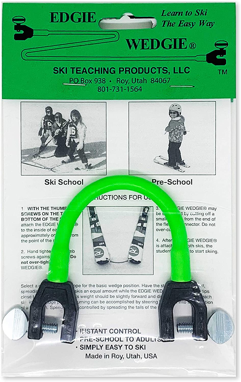 Edgie Wedgie connects ski tips together - Great for beginner skiers