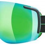 black/green ski goggles