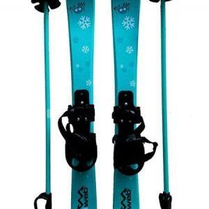 Children Gift Kid Junior Snowboard Skiing Skis Board Binding 65CM With Ski Pole 